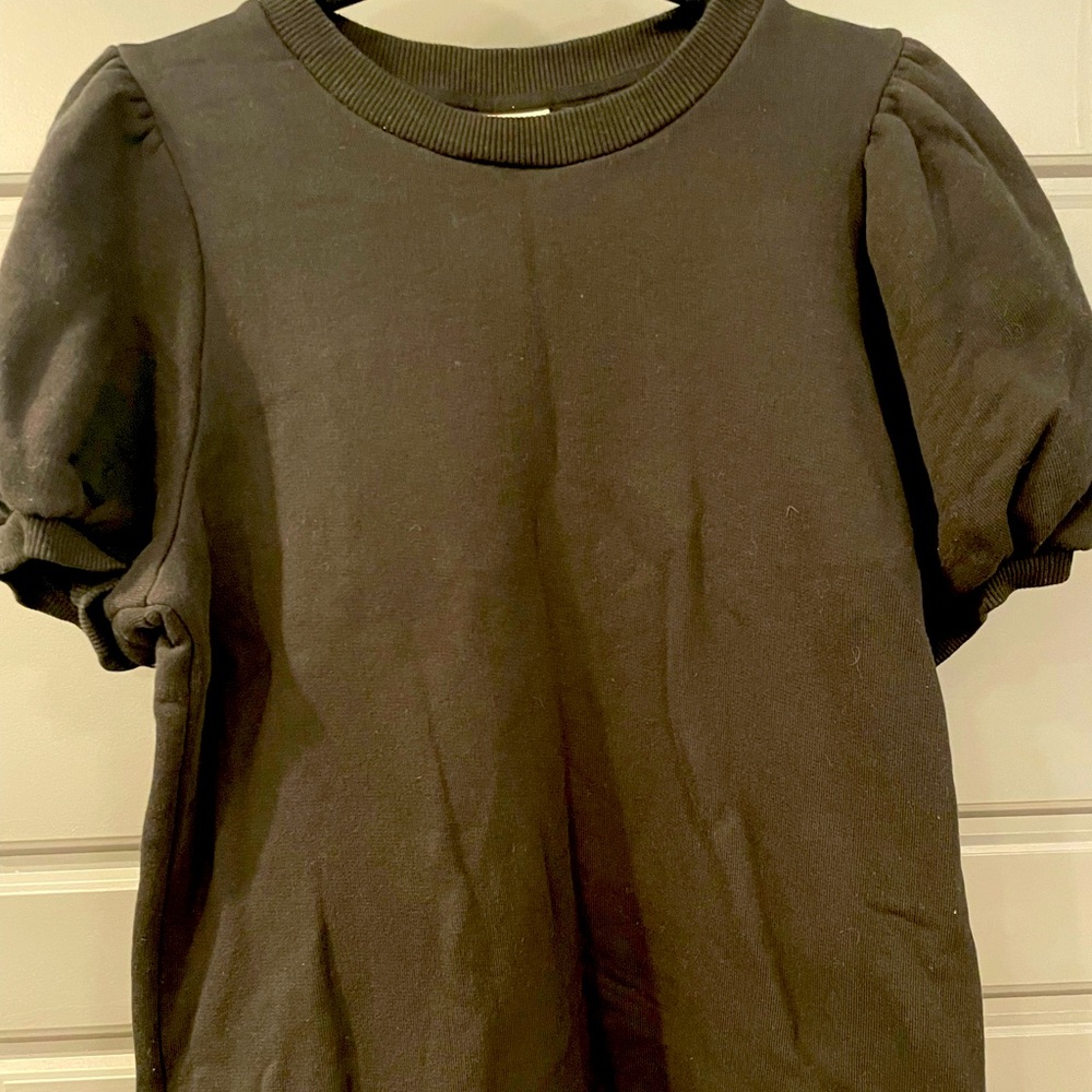 Puff Sleeve Black T Size Large WhoWhatWear
